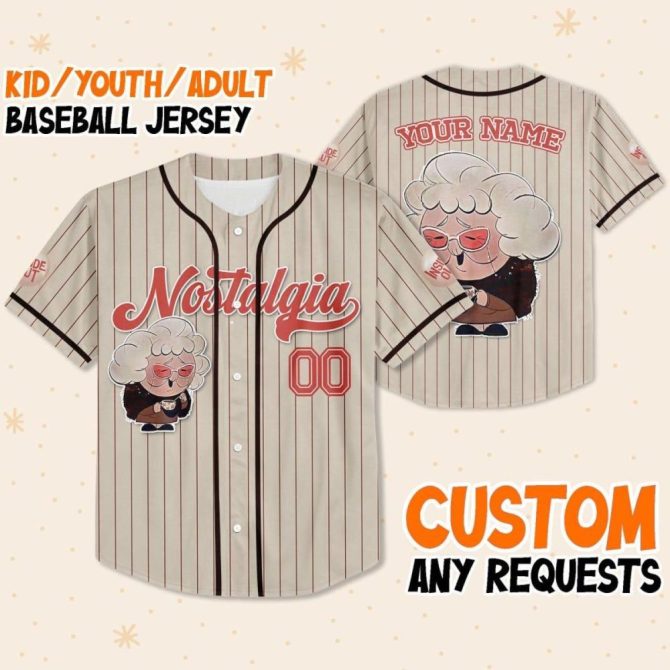 Custom Nostalgia Baseball Jersey For Kids/Youth/Adults - Personalized Name & Design