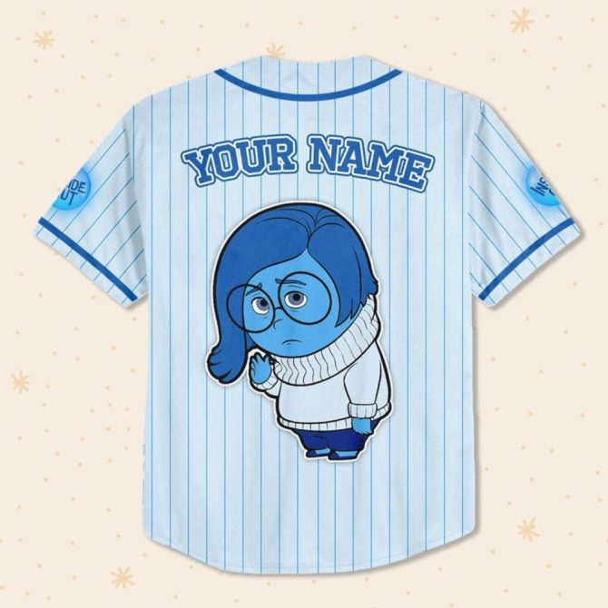 Custom Sadness Baseball Jersey For Kids/Youth/Adults - Personalize With Your Name! - Image 4