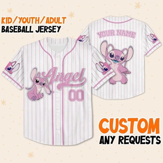 Customizable Angel Baseball Jersey For Kids/Youth/Adults - Unique Personalized Gift! - Image 2