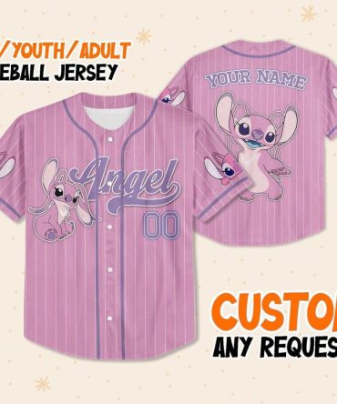 Custom Angel Baseball Jersey For Kids/Youth/Adults - Personalized Name & Design