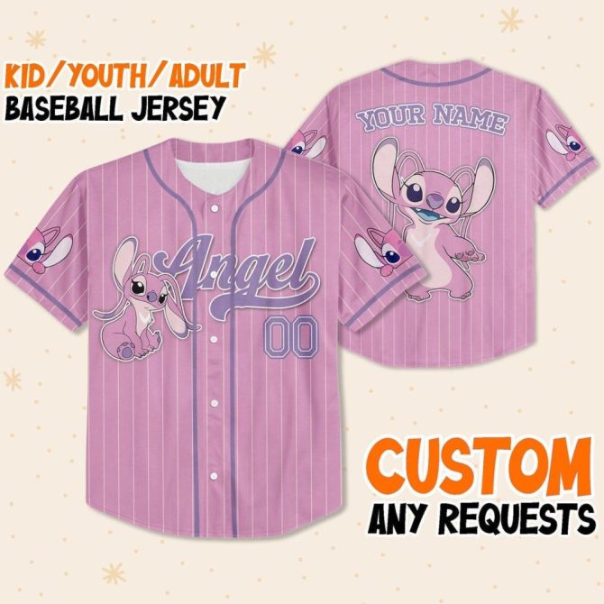 Custom Angel Baseball Jersey For Kids/Youth/Adults - Personalized Name & Design