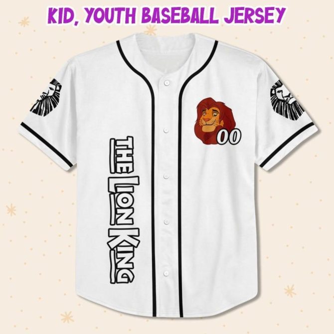 Custom Lion King Baseball Jersey - Kids/Youth/Adult Sizes - Add Your Name! - Image 3