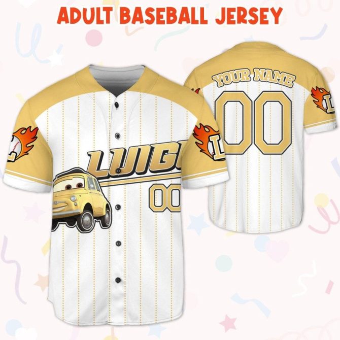 Customizable Kids/Adult Baseball Jersey With Fun Car Design - Personalize Name & Number! - Image 6