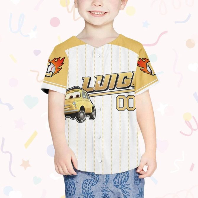 Customizable Kids/Adult Baseball Jersey With Fun Car Design - Personalize Name & Number! - Image 5