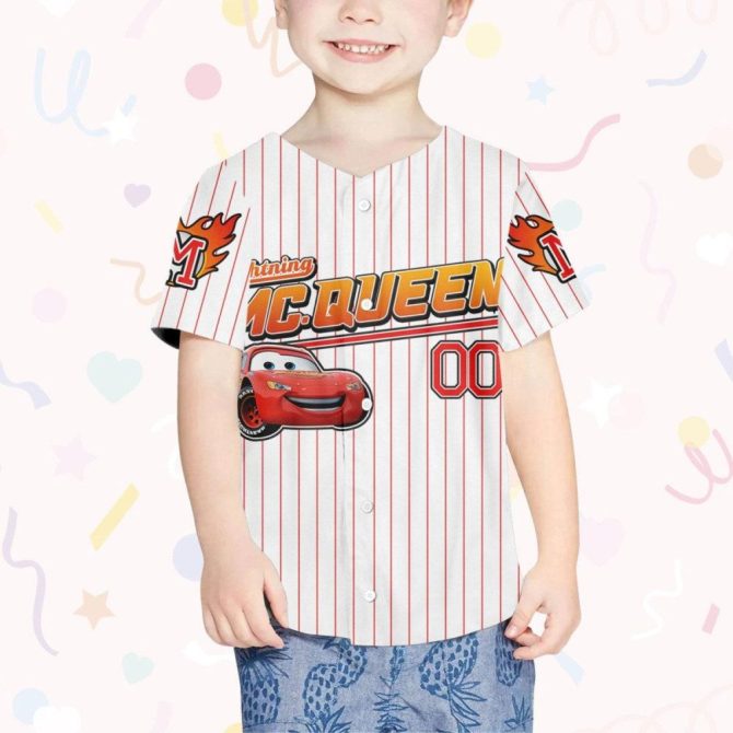 Custom Lightning Mcqueen Baseball Jersey - Kids, Youth, Adult Sizes - Personalized Sportswear Gift - Image 5