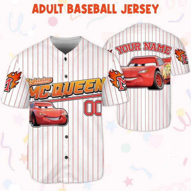 Custom Lightning Mcqueen Baseball Jersey - Kids, Youth & Adult Sizes - Personalize Your Name! - Image 6