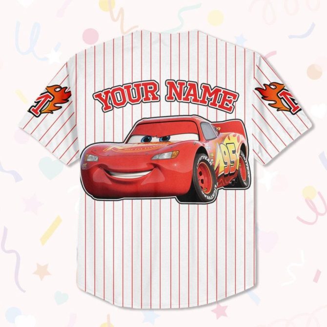 Custom Lightning Mcqueen Baseball Jersey - Kids, Youth & Adult Sizes - Personalize Your Name! - Image 4