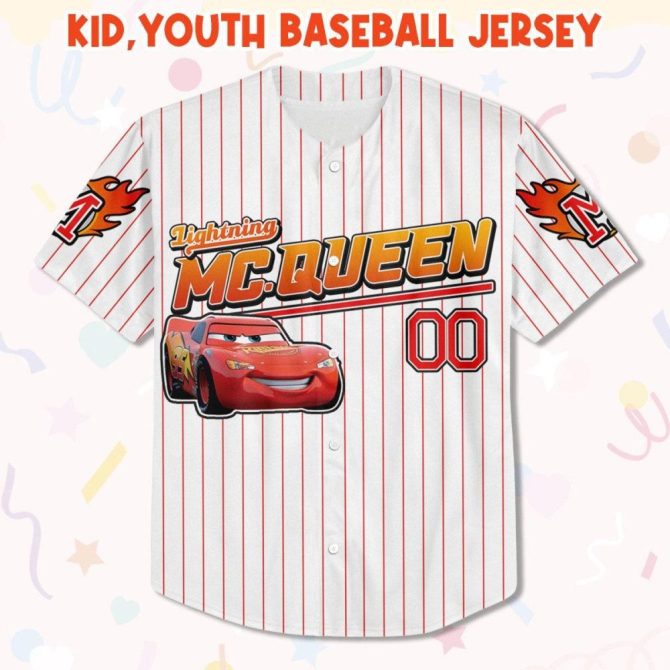 Custom Lightning Mcqueen Baseball Jersey - Kids, Youth & Adult Sizes - Personalize Your Name! - Image 3
