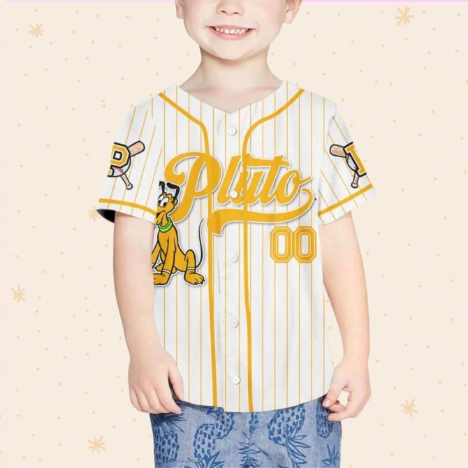 Custom Pluto Baseball Jersey - Personalized Kids/Youth/Adult Sizes - Fun Cartoon Design - Image 5