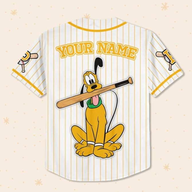 Custom Pluto Baseball Jersey - Personalized Kids/Youth/Adult Sizes - Fun Cartoon Design - Image 4