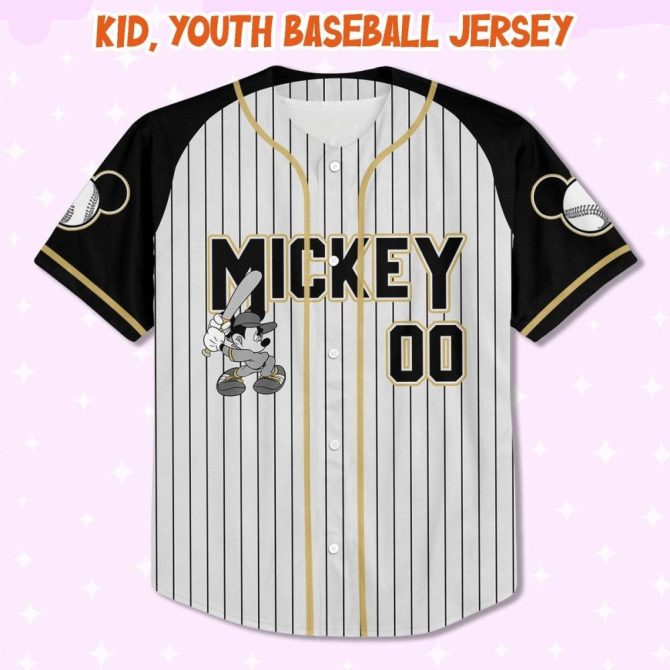 Customizable Mickey Baseball Jersey For Kids/Youth/Adults - Personalized Name & Number - Image 3
