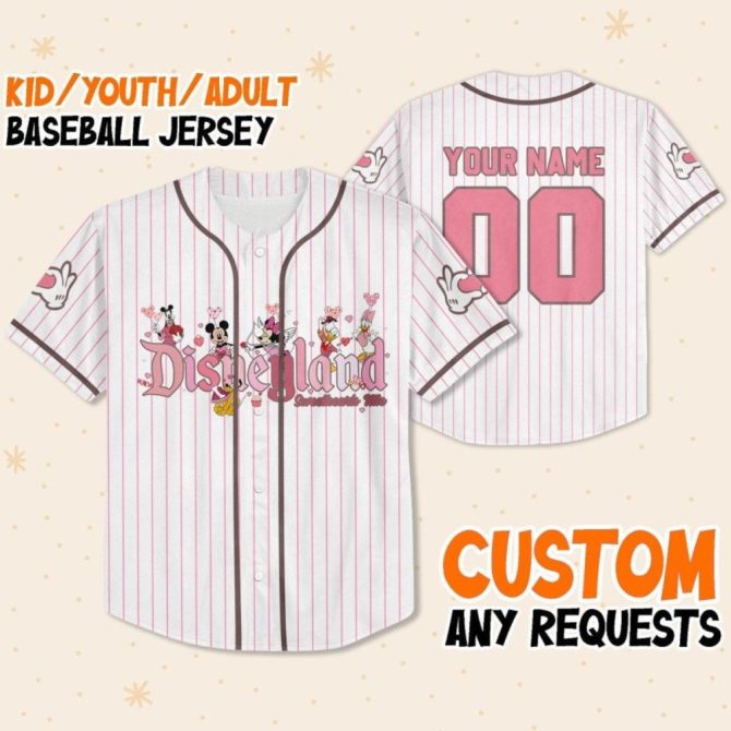 Customizable Kid/Youth/Adult Disneyland Baseball Jersey - Add Your Name & Number!