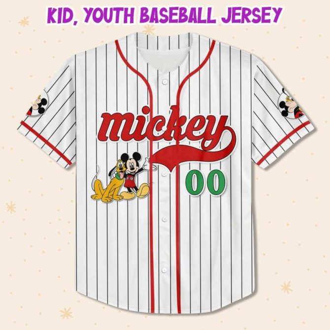 Custom Mickey Mouse Baseball Jersey For Kids/Youth/Adults – Personalized Sportswear - Image 3