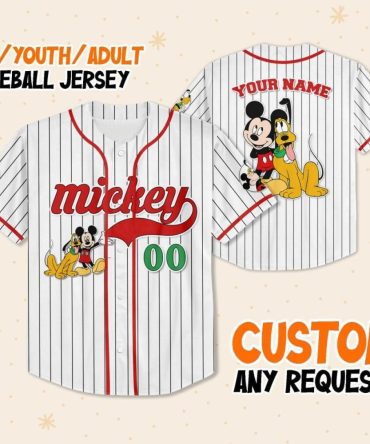 Custom Mickey Mouse Baseball Jersey For Kids/Youth/Adults – Personalized Sportswear