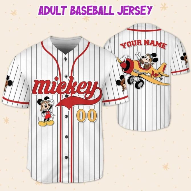 Custom Mickey Baseball Jersey - Personalized For Kids, Youth & Adults - Unique Gift! - Image 6