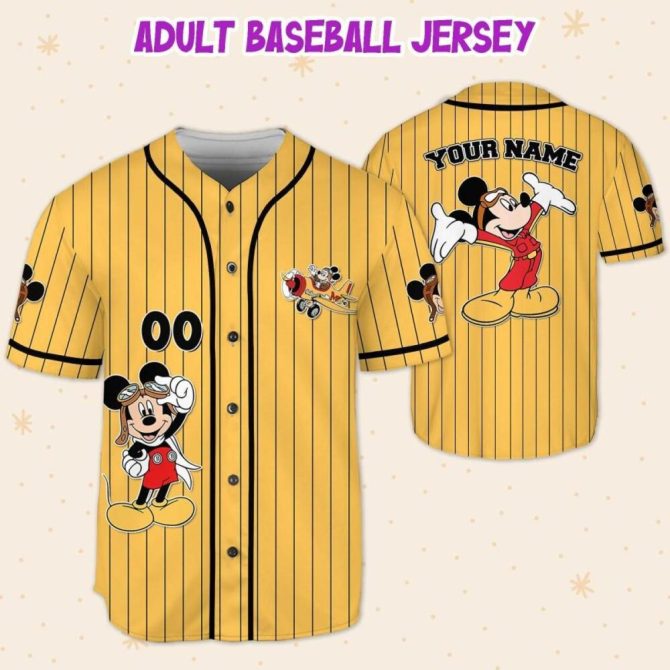 Customizable Mickey Baseball Jersey For Kids/Youth/Adults - Perfect Gift! - Image 6