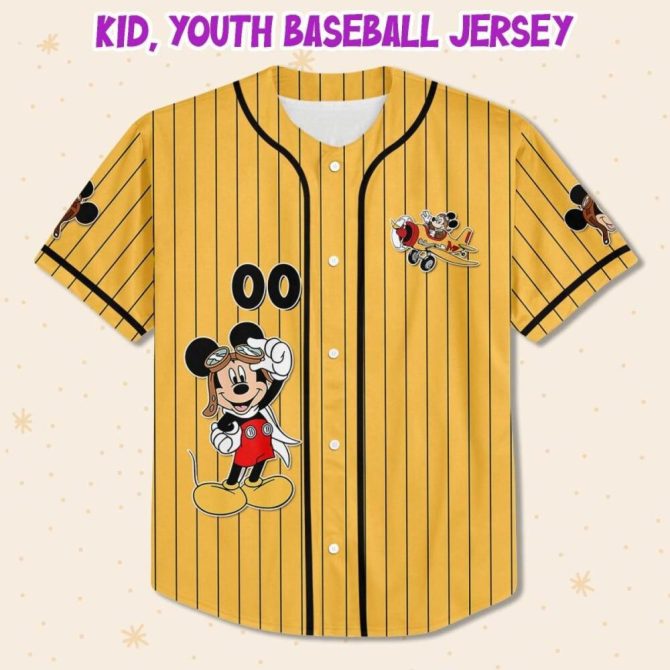 Customizable Mickey Baseball Jersey For Kids/Youth/Adults - Perfect Gift! - Image 3