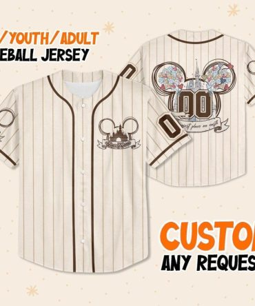 Custom Disney-Inspired Baseball Jersey - Kids/Youth/Adult Sizes – Personalize Your Style!