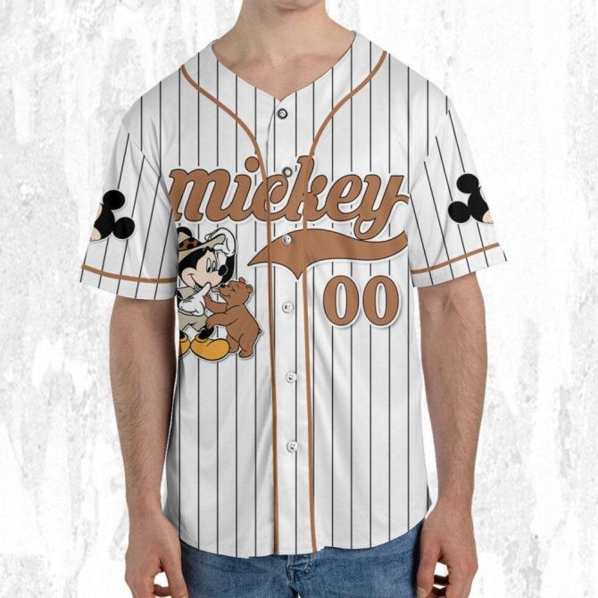 Customizable Mickey & Bear Baseball Jersey - Kids/Youth/Adult Sizes, Personalize Now! - Image 6