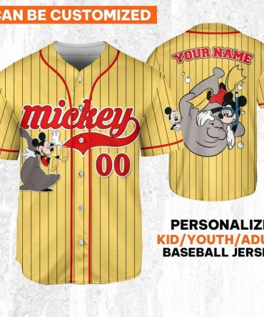 Customizable Mickey Baseball Jersey For Kids & Adults - Personalize With Your Name!