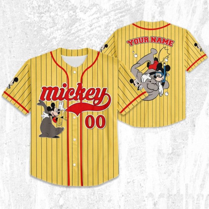 Customizable Mickey Baseball Jersey For Kids & Adults - Personalize With Your Name! - Image 3