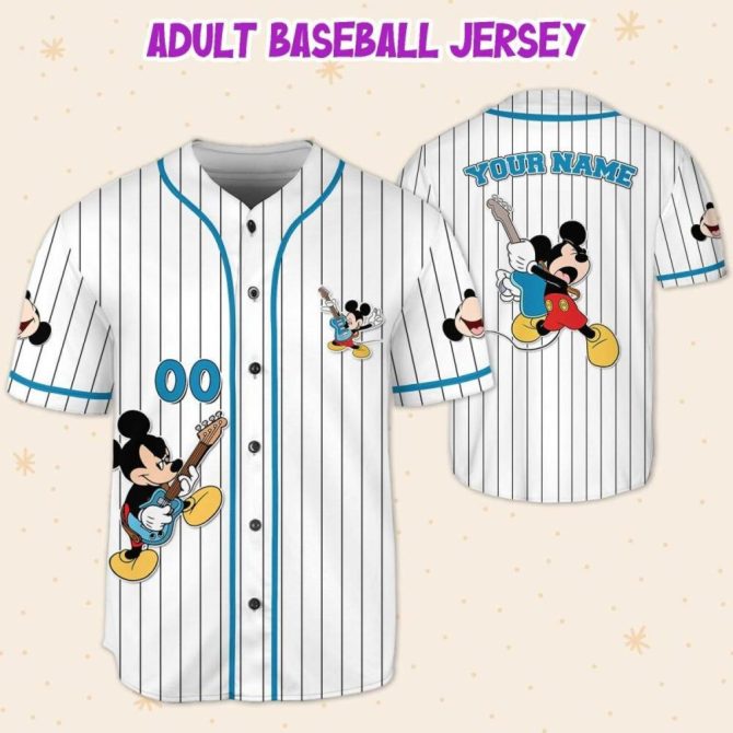 Customizable Kids/Youth/Adult Mickey Baseball Jersey - Add Your Name! - Image 6
