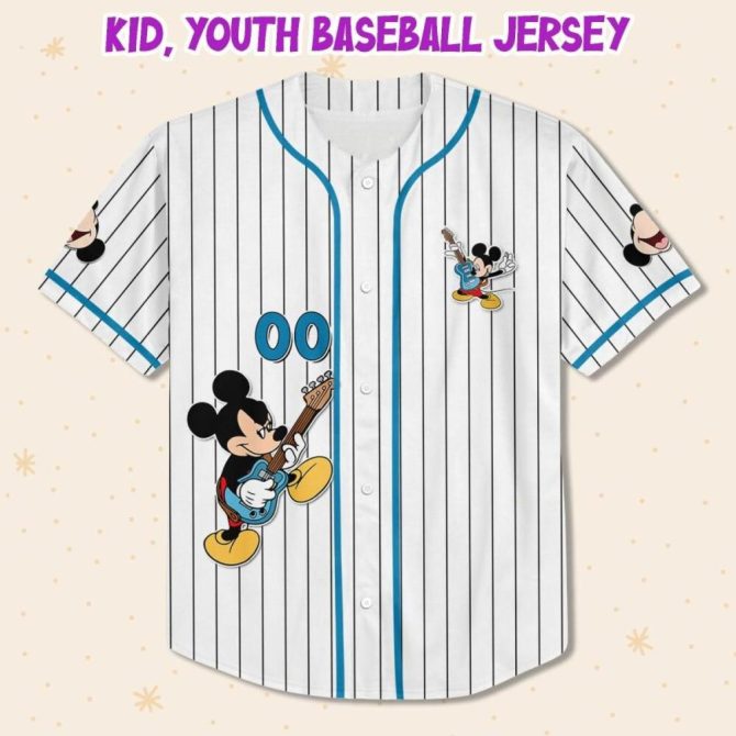 Customizable Kids/Youth/Adult Mickey Baseball Jersey - Add Your Name! - Image 3