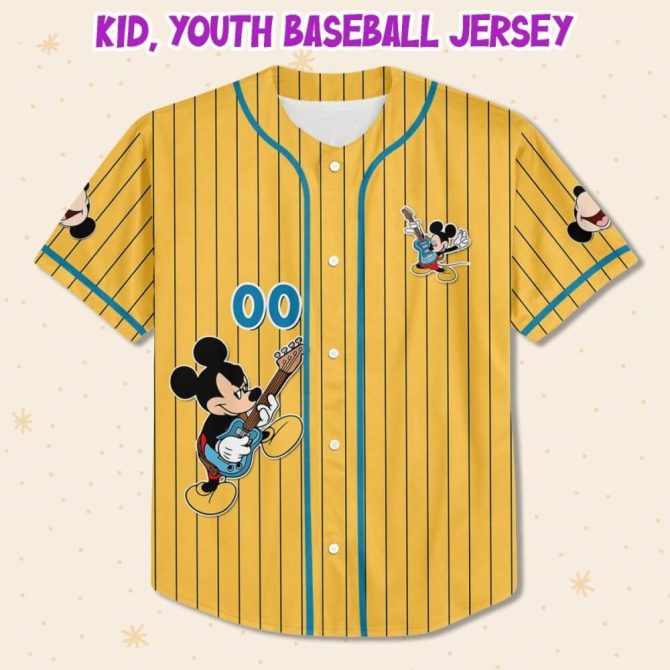Customizable Mickey Baseball Jersey For Kids/Youth/Adults – Personalize Your Style! - Image 3