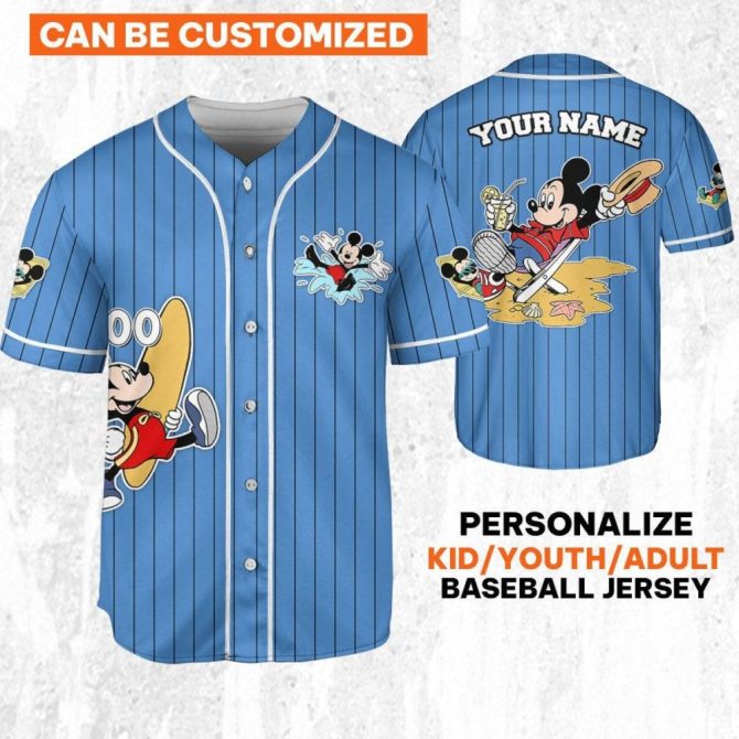 Customizable Mickey Baseball Jersey For Kids/Adults - Personalize Your Name! - Image 2