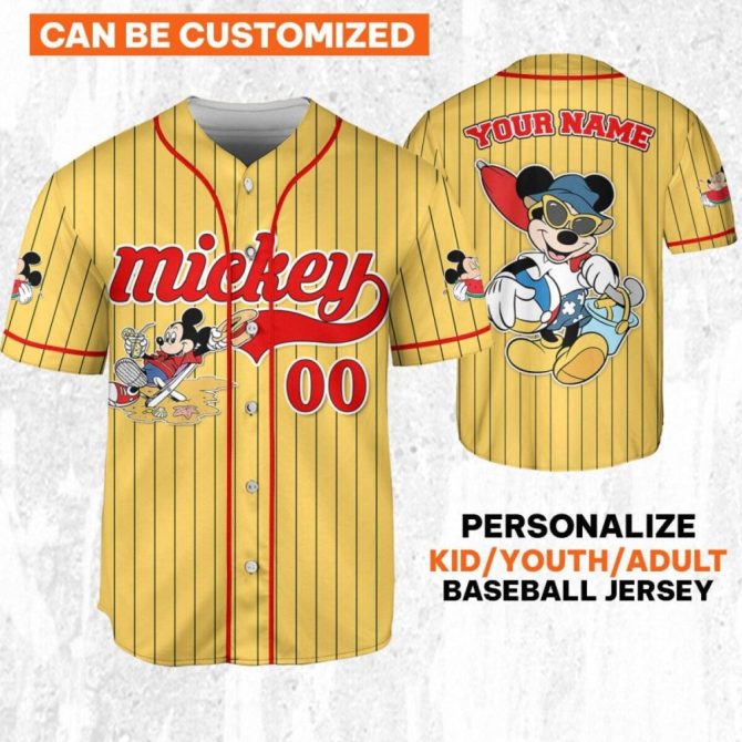 Custom Mickey Baseball Jersey For Kids/Youth/Adults – Personalize Your Name & Number! - Image 2