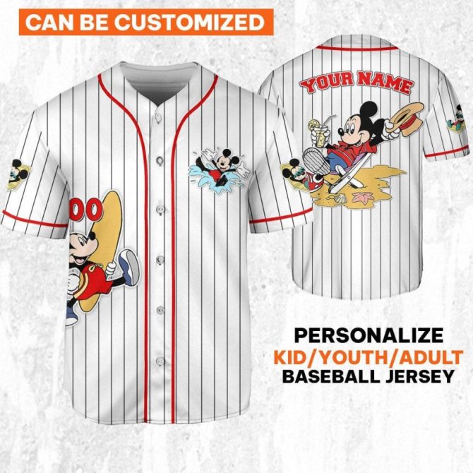 Customizable Mickey Baseball Jersey – Personalize For Kids, Youth & Adults!