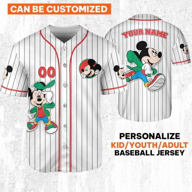 Customizable Mickey Baseball Jersey – Kids, Youth & Adults – Personalize Your Style! - Image 2