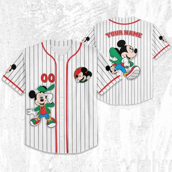 Customizable Mickey Baseball Jersey – Kids, Youth & Adults – Personalize Your Style! - Image 3