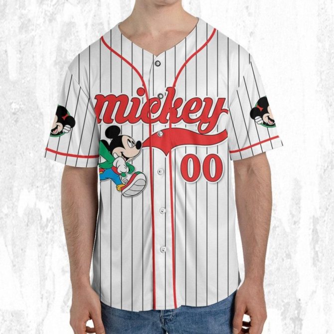 Customizable Mickey Baseball Jersey For Kids/Youth/Adults – Add Your Name! - Image 6