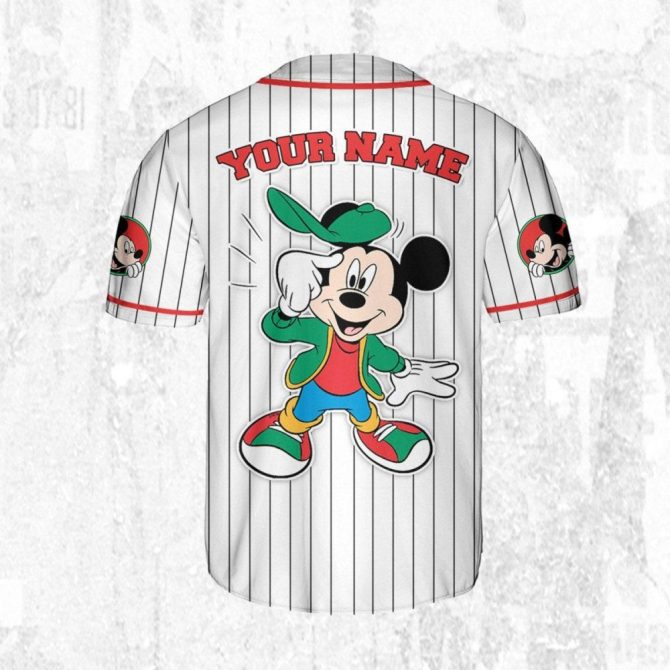 Customizable Mickey Baseball Jersey For Kids/Youth/Adults – Add Your Name! - Image 5