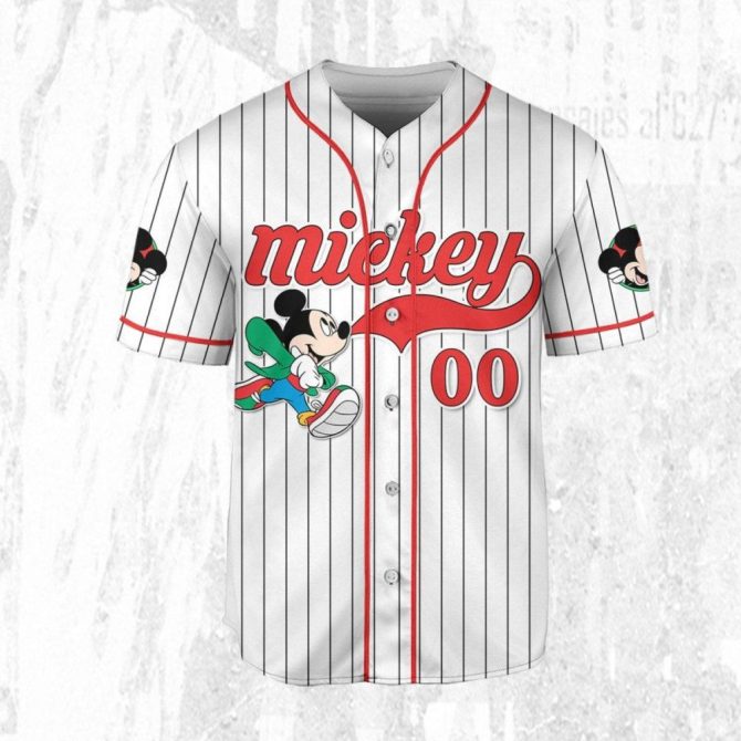 Customizable Mickey Baseball Jersey For Kids/Youth/Adults – Add Your Name! - Image 4