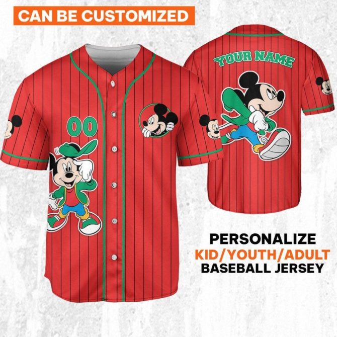 Customizable Kids/Youth/Adult Baseball Jersey - Fun Cartoon Design, Add Your Name!