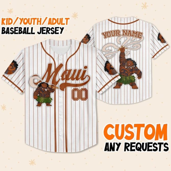 Custom Maui Baseball Jersey For Kids/Youth/Adults – Personalize Your Name! - Image 2