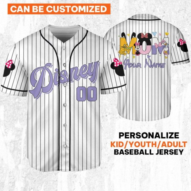 Custom Disney Baseball Jersey - Personalized For Kids, Youth & Adults - Unique Gift!