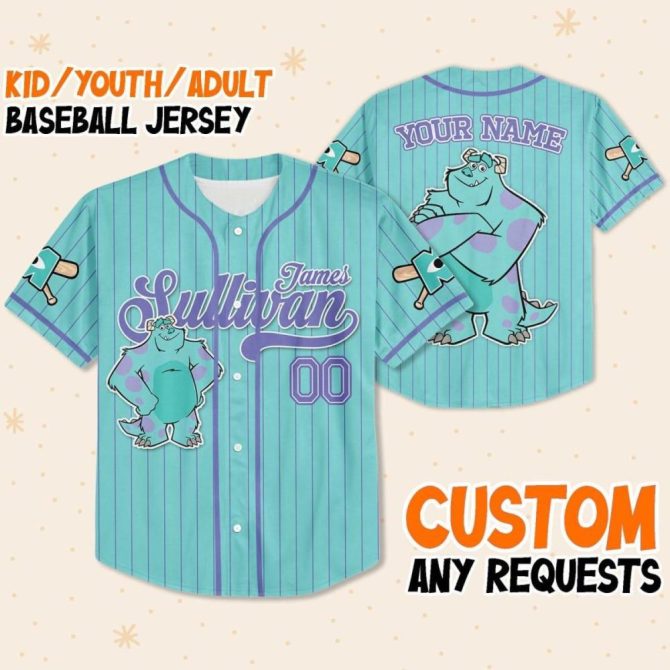 Custom Kids/Youth/Adult Baseball Jersey - Personalized Name & Design