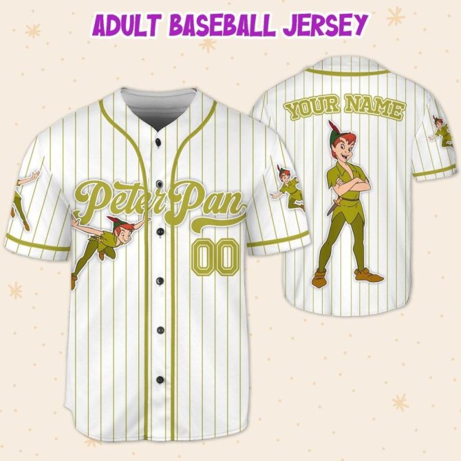 Custom Peter Pan Baseball Jersey - Kid/Youth/Adult Sizes - Personalize With Your Name! - Image 6