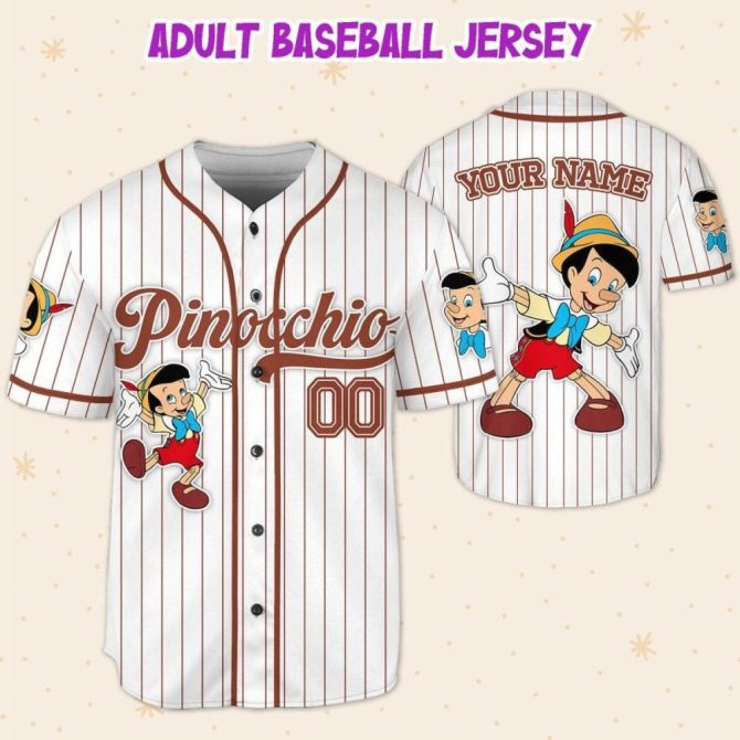 Custom Pinocchio Baseball Jersey - Personalized For Kids, Youth, Adults - Unique Gift! - Image 6