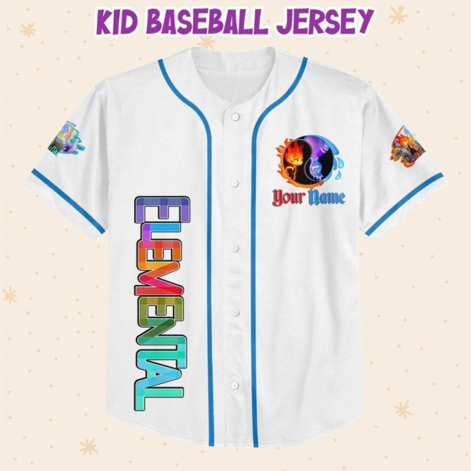 Customizable Kid/Youth/Adult Elemental Baseball Jersey - Add Your Name & Number! - Image 3