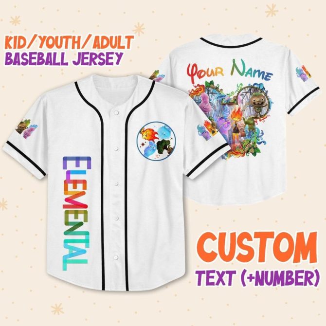 Customizable Elemental Baseball Jersey For Kids/Youth/Adults – Personalize With Name & Number!