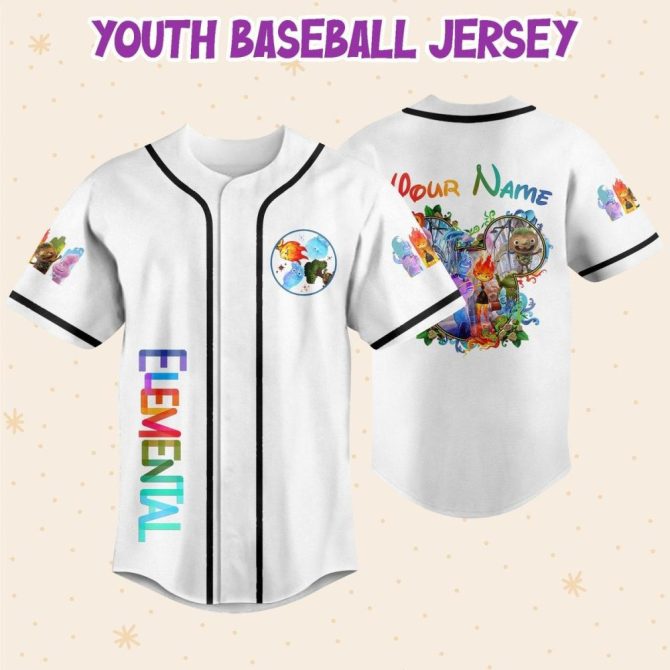 Customizable Elemental Baseball Jersey For Kids/Youth/Adults – Personalize With Name & Number! - Image 6