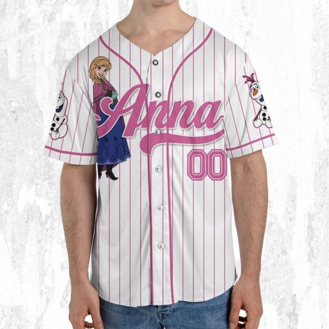 Customizable Kids/Adult Baseball Jersey – Add Your Name – Frozen Inspired Design - Image 6
