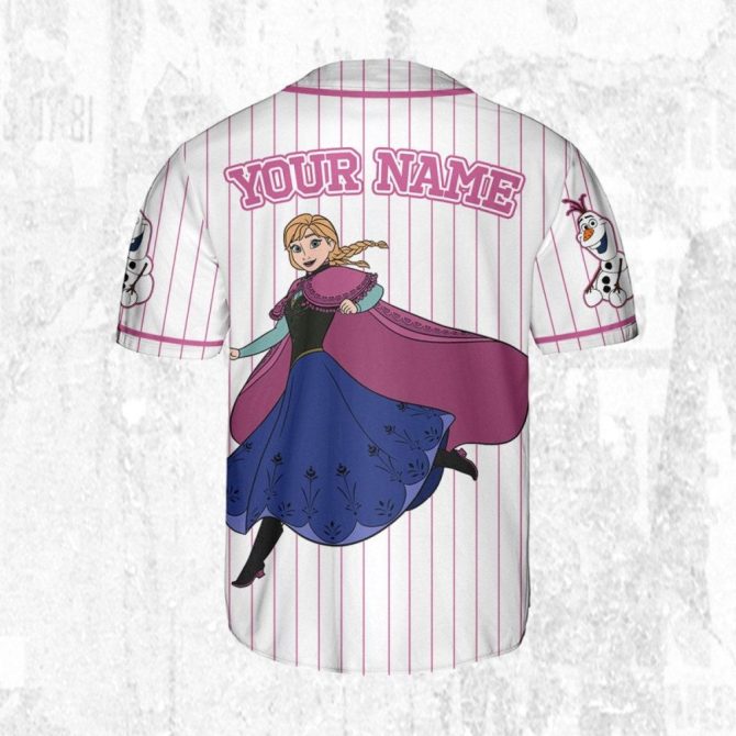Customizable Kids/Adult Baseball Jersey – Add Your Name – Frozen Inspired Design - Image 5