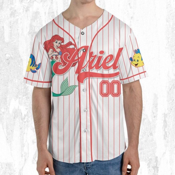 Customizable Ariel Baseball Jersey - Personalized For Kids, Youth, Adults - Unique Gift Idea! - Image 6