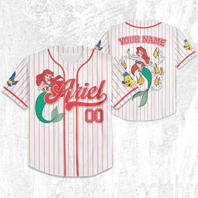 Customizable Ariel Baseball Jersey - Personalized For Kids, Youth, Adults - Unique Gift Idea! - Image 3