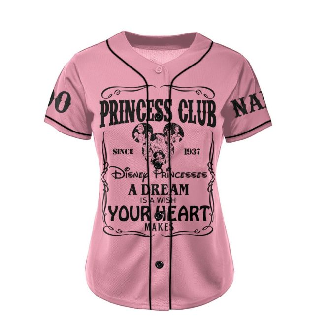 Custom Disney Princess Baseball Jersey - Personalize Name & Number - Perfect Gift For Fans - Image 3